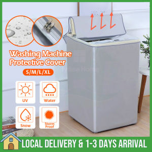 S/M/L/XL Size Washing Machine Cover Zippered Roller Dustproof Waterproof Washer Machine Cover Top Load Washing Machine Protective Case