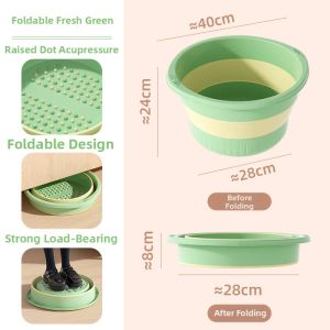 Folding Portable Thickened Calf-High Foot Bath Massaging Tub