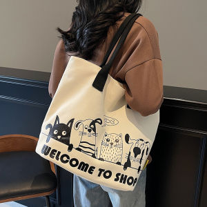 Large Capacity Canvas Tote Bag Womens Summer 2025 New Versatile INS Commuter Handbag Fashion Single Shoulder Shopping Bag