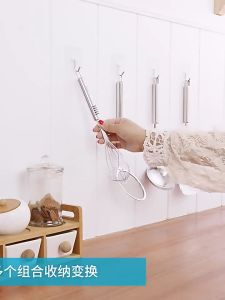 LONGKEN 10 PCS Wall Non-marking Hooks: Multipurpose Household Hooks & Reusable Waterproof Stickers