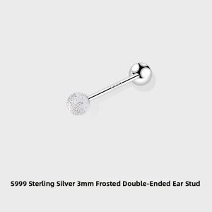 MIXIER | Satin Finish Silver Screw-Back Dual Use Ear Studs