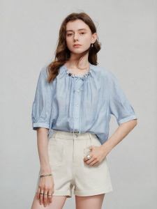 Toyouth | Áo Blouse Linen Mới Có Chi Tiết Trang Trí Mùa Hè