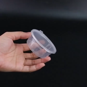 50PCS Hinged Sauce Cup With Lid Salad Condiments Disposable Container Cup