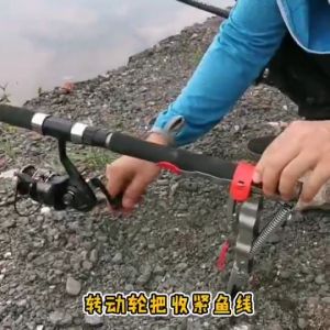 Fishing Rod Holder Automatic Rebound Spring Fishing Accessories Foldable Stainless Steel Alatan Memancing Pemegang Joran