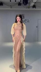 Bộ Trang Phục Múa Bụng Tay Ngắn Dành Cho Nữ 2 Món Trang Phục Chuyên Nghiệp Phong Cách Phương Đông Với Áo Và Chân Váy Dài Xẻ Tà Dùng Để Khiêu Vũ