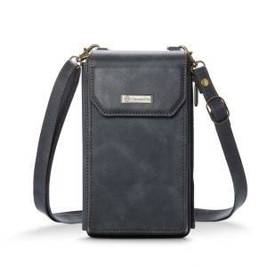 กระเป๋าใส่โทรศัพท์มือถือแนวตั้ง กระเป๋าสะพายข้าง/สะพายไหล่ขนาดเล็ก หนังเทียมสไตล์วินเทจ กระเป๋าสตางค์ป้องกัน RFID พร้อมช่องใส่บัตรหลายช่อง กระเป๋าสตางค์แบบมีซิป กระเป๋าใส่เหรียญ กระเป๋าใส่โทรศัพท์อเนกประสงค์พร้อมสายคล้อง