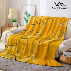 BILIBILI | Yellow Crack Rock Texture Flannel Blanket Warm Soft Halloween Christmas Decorative Couch Warm Cozy All-Season Gift