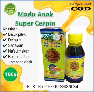 Madu batuk pilek anak sariawan tambah nafsu makan madu anak Cerpin kids isi 190 gram