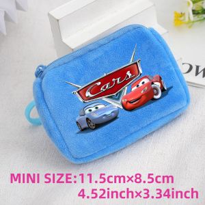 Cars Lightning McQueen Kids Anime Plush Coin Purse Girls Boy Mini Wallet Moneybag Cute Square Portable Storage Bag Birthday Gift