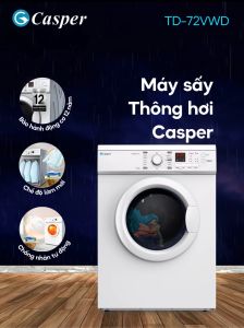 [Công lắp 0Đ HCM/HN] Máy sấy thông hơi Casper 7.2 Kg TD-72VWD - Chính hãng - Bảo hành 2 năm