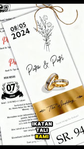 200 Undangan Pernikahan Khitanan Model Hangtag Tali sabuk dan Elegan 943-945