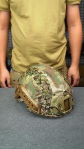 TOPTACPRO Tactical Helmet Cover for FAST Helmet 500D Cordura Nylon Camo Headwear Hoop & Look 8801