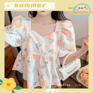 NDDshop รุ่นใหม่มาแรง🔥 เสื้อผ้าแฟชั่น เสื้อผู้หญิงลายดอกไม้แขนตุ๊กตาสุดสวย ใส่สบายไม่ร้อนใส่ได้ทุกโอกาส⚡