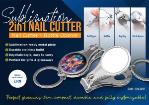 RF Printing - Sublimation Metal Nail Cutter Keychain with Bottle Opener