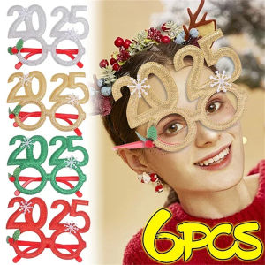 Dizoey 1/6pcs 2025 năm mới kính đồ trang trí Giáng sinh chúc mừng năm mới ảnh tiệc tùng Prop trẻ em navidad Quà Tặng Đêm giáng sinh trang trí tiệc