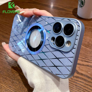FLOVEME Glitter Diamond Camera Protection Phone Case For iPhone 14 13 12 Pro Max 14 Plus Logo Hole Wireless Charging All-inclusive Shockproof Back Cover For iPhone 14 13 12
