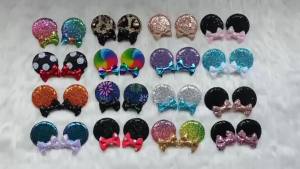 Herocross | 1 Pair Childrens Mouse Ear Hair Clips Cute Bow Girls Headwear Suitable for Daily Wear Perfect Gift Hair Accessories