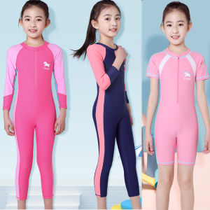 Bộ Đồ Bơi Liền Thân Dài Tay Cho Bé Gái Mùa Hè Nhanh Khô Thời Trang Trẻ Em Quần Áo Bơi Polyester Thương Hiệu Khác