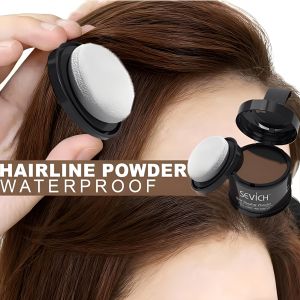 1PC Hair Shadow Powder Hairline Repair Filling Powder with Puff Natural Instantly Cover Up Hair Hairline Powder for Men Women