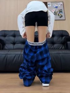 LIUBU | American Vintage Check Loose Straight-leg Pants