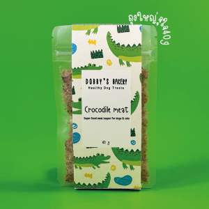 ผงโรยอาหาร สำหรับสุนัขและแมว เนื้อจระเข้ป่น รสจระเข้ แก้เบื่ออาหาร ทานยาก Dobbys bakery