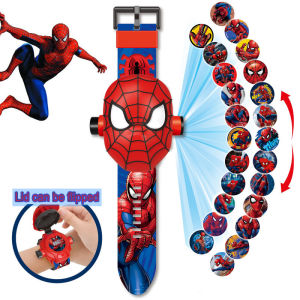 Childrens Toy Watch Spiderman Iron Man Frozen Mcqueen Anime Figure Cartoon Projection Electronic Watch Boy Girl Toys Gift