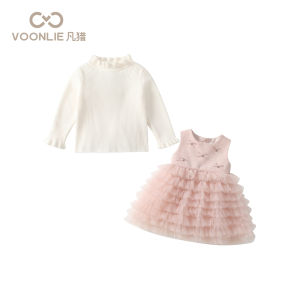 VOONLIE | Bộ Đầm Công Chúa Thời Trang cho Bé 1 Tuổi với Chân Váy Xòe