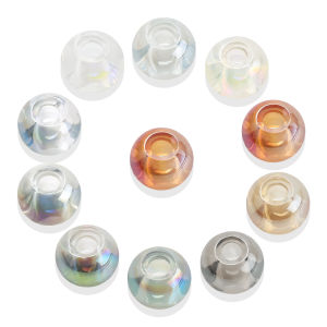 8x10MM 50Pcs Large Hole Electroplated iridescent glass Loose Beads For DIY Bracelet Ornament Making Clothing Accessories