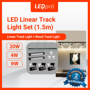 LED PRO  LED LIGHT LED Wooden Track Light 3 pcs with Linear Track Light 2pcs 1.5m Track Complete Set
