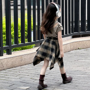 BUBBLECHICKEN | Eye-catching Girls Skirt 2026 New Summer Irregular Plaid