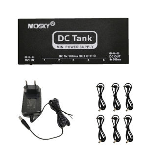 Mosky DC ถังกีตาร์แหล่งจ่ายไฟ 6 เอาต์พุตแยกสําหรับ 9V กีตาร์ Overcurrent ป้องกัน DC-TANK Power Supply