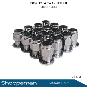 UNIVERSAL TOYOTA MAG WHEEL NUT LUG NUT WITH WASHER SOLID TYPE SHORT RH 12x1.5 MT-1755