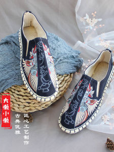 Summer Ethnic Embroidered Canvas Shoes Mens Casual Soft Bottom Durable Breathable Low Cut Flat Heel Fashionable Toton Design