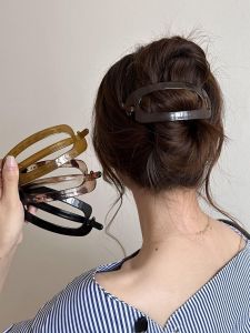 กิ๊บติดผมทรงกลมหรูหราสำหรับผู้หญิง กิ๊บติดผมทรงหนีบแบบเรียบง่าย กิ๊บติดผมทรงกลมสำหรับผู้หญิง ทรงใหม่ปี 2025 กิ๊บติดผมแบบหนีบ