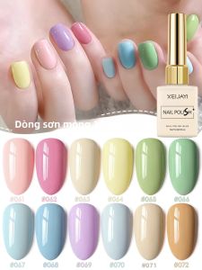 Bộ Sơn Móng Tay Gel Macaroon XEIJAYI 12 Màu Bóng Cao Bền Lâu Sử Dụng Đèn UV/LED Dễ Tẩy Thân Thiện Với Môi Trường Không Cồn
