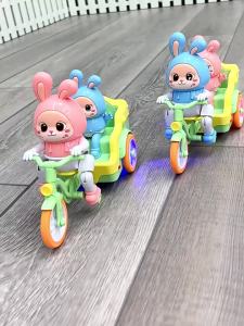 Đồ Chơi Điện Tử Trẻ Em Xe Đạp Ba Bánh Thỏ Con Có Nhạc Chất Liệu ABS Dành Cho Bé 0-3 Tuổi Mới