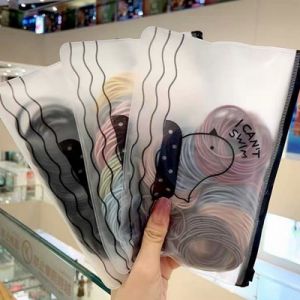 Set 100 dây buộc tóc trơn kèm túi zip bich 100 thun cột tóc mix màu