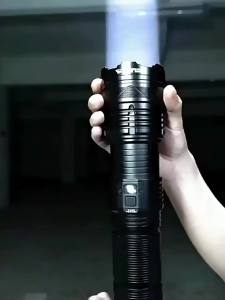 Super Bright Spotlight Long Range LED Flashlight Zoom Emergency Lantern Rechargeable Lamp Outdoor Camping Torch Power Display