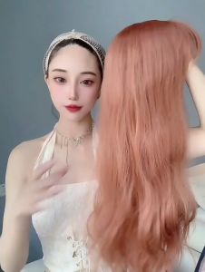 【Miss Wiggy】Super Soft 68cm Wig Hair Extension For Women Long Curly Hair Bangs Wig Big Wave MW5001