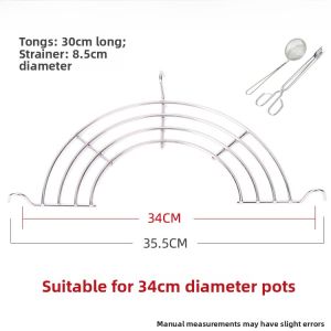 Stainless Steel Half-Circle Oil-Drip Grid Oil Sieve Oil Leaching Net Spring Roll Oil Control Fry Basket BBQ Cooking Utensils