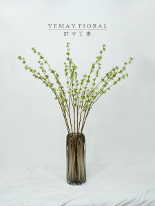 ดอกไม้เทียมดอกไม้จันทน์ดอกไม้ใบไม้สด 27 นิ้ว ตกแต่งโต๊ะอาหาร เครื่องประดับบ้านสไตล์หรูหรา สวนฤดูหนาว ดอกไม้สดใบไม้สด