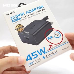 MOSS 45W PD Super Fast Charge Charging 2.0 Power Delivery Type C Quick Charge QC 4.0+ Travel Adapter Charger ( for Samsung devices )