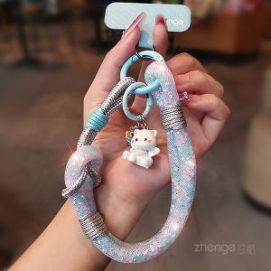 สร้อยข้อมือโทรศัพท์แบบถอดได้ สร้อยข้อมือเพชรประดับด้าย สร้อยข้อมือแบบใช้ได้สองทาง สร้อยคอแบบพกพา สร้อยข้อมือแบบมีด้ามจับสำหรับผู้หญิง ดีไซน์ใหม่