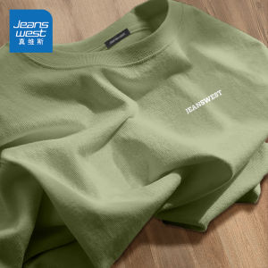 Jeanswest Pure Cotton Youthful Trendy Mens Short Sleeve T-Shirt Summer Skin-friendly American Style Top for Teens And Young Adults