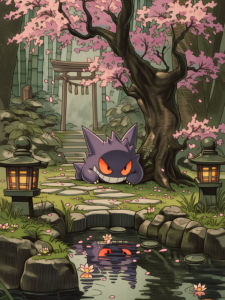 KAYOU | Anime Tranh Sơn Dầu Bằng Số - Phim Hoạt Hình P-Pokémon G-Gengar Trên Vải Trang Trí Nhà Cho Phòng Khách Phòng Ngủ Quà Tặng Handmade
