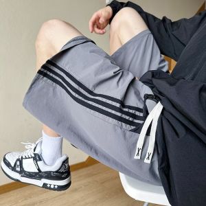 Quần Short Thể Thao Nhanh Khô Cho Nam Mùa Hè Phong Cách Mới Quần Thể Thao Sọc Cạp Chun Quần Jeans Trẻ Em Quần Dài Năm Điểm