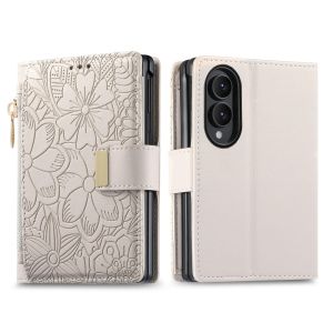 CHUBAN | Leather Wallet Card Holder Storage Stand Case For Samsung Galaxy Z Fold 8 Ultra 7 6 5 4 Shockproof Zipper Magnetic Phone Cover