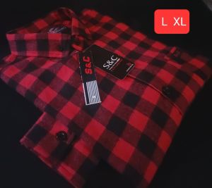 baju pria dewasa kemeja kotak-kotak salur