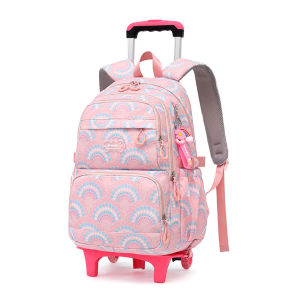 milu Natural Fish New Trolley Schoolbag Primary School Girls 2-6 Grade Large Capacity Burden Reduction Ladder Backpack