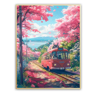 Healing Miyazaki Landscape Cross Stitch DIY Diamond Painting High Aesthetic Value Handmade Bedroom Decor Kit Best Gift